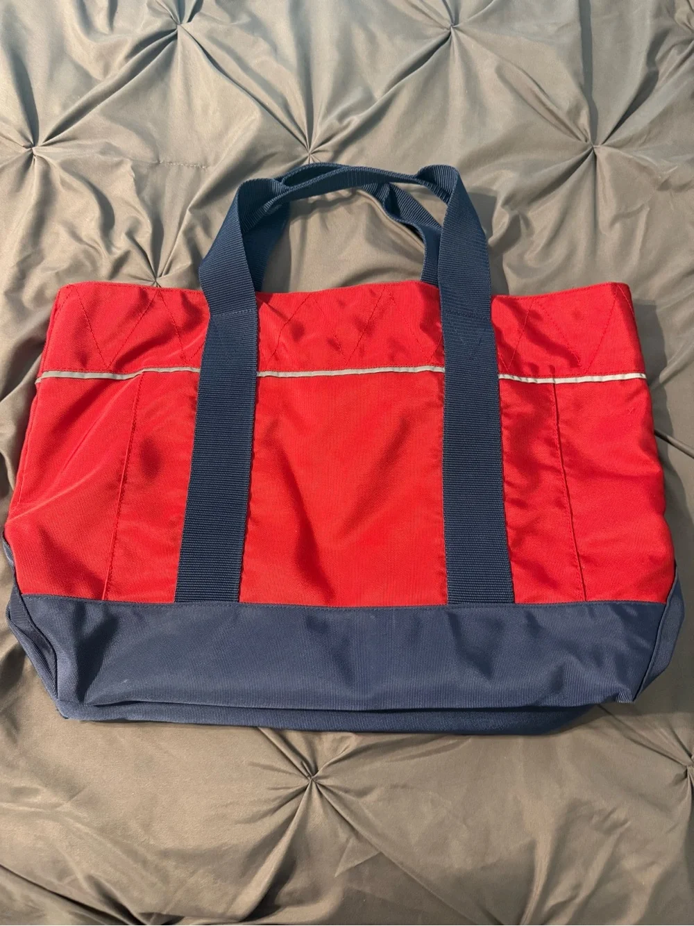 Vineyard Vines Red and Navy Canvas Tote bag
